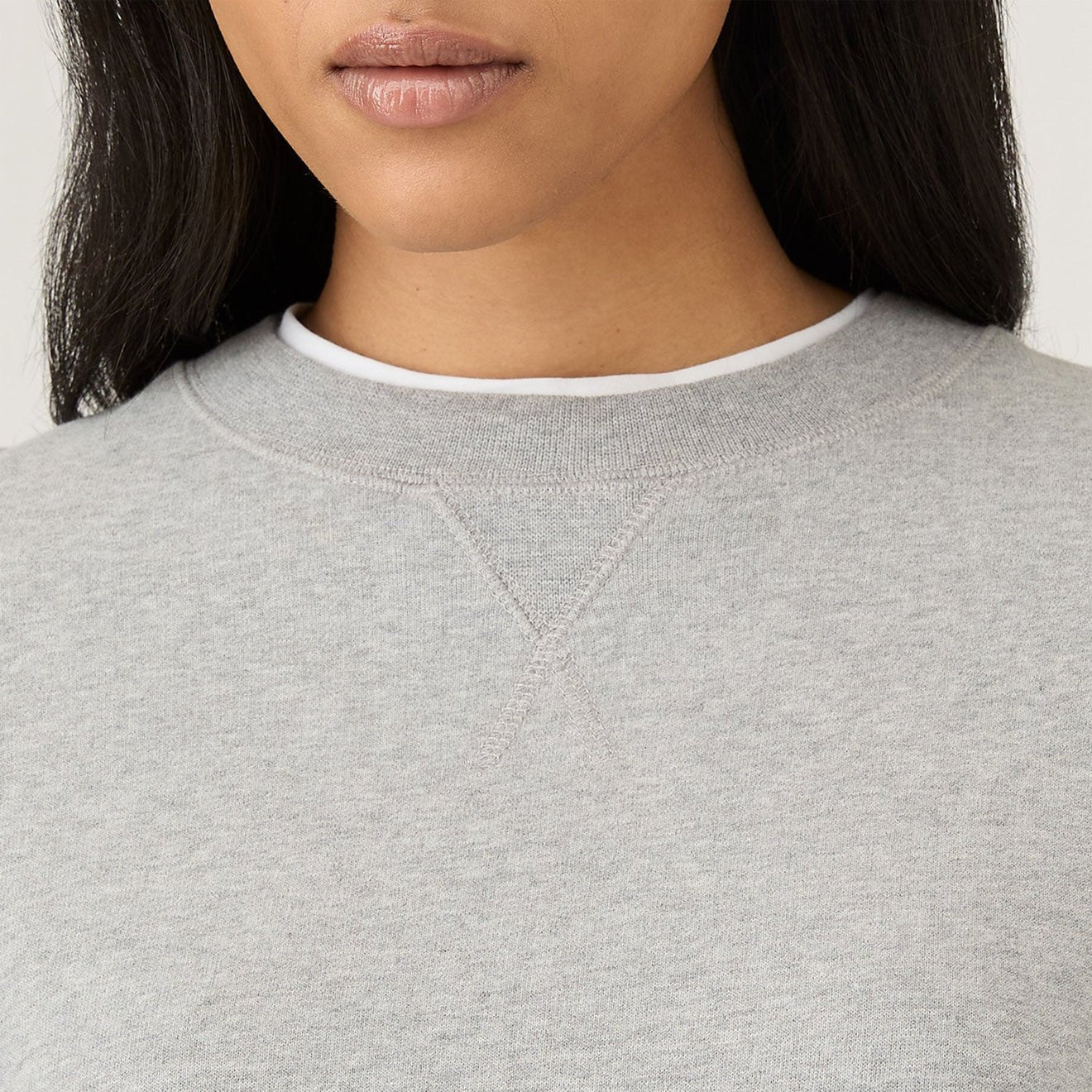 Sunspel Womens Loopback Sweatshirt Grey Melange - pam pam
