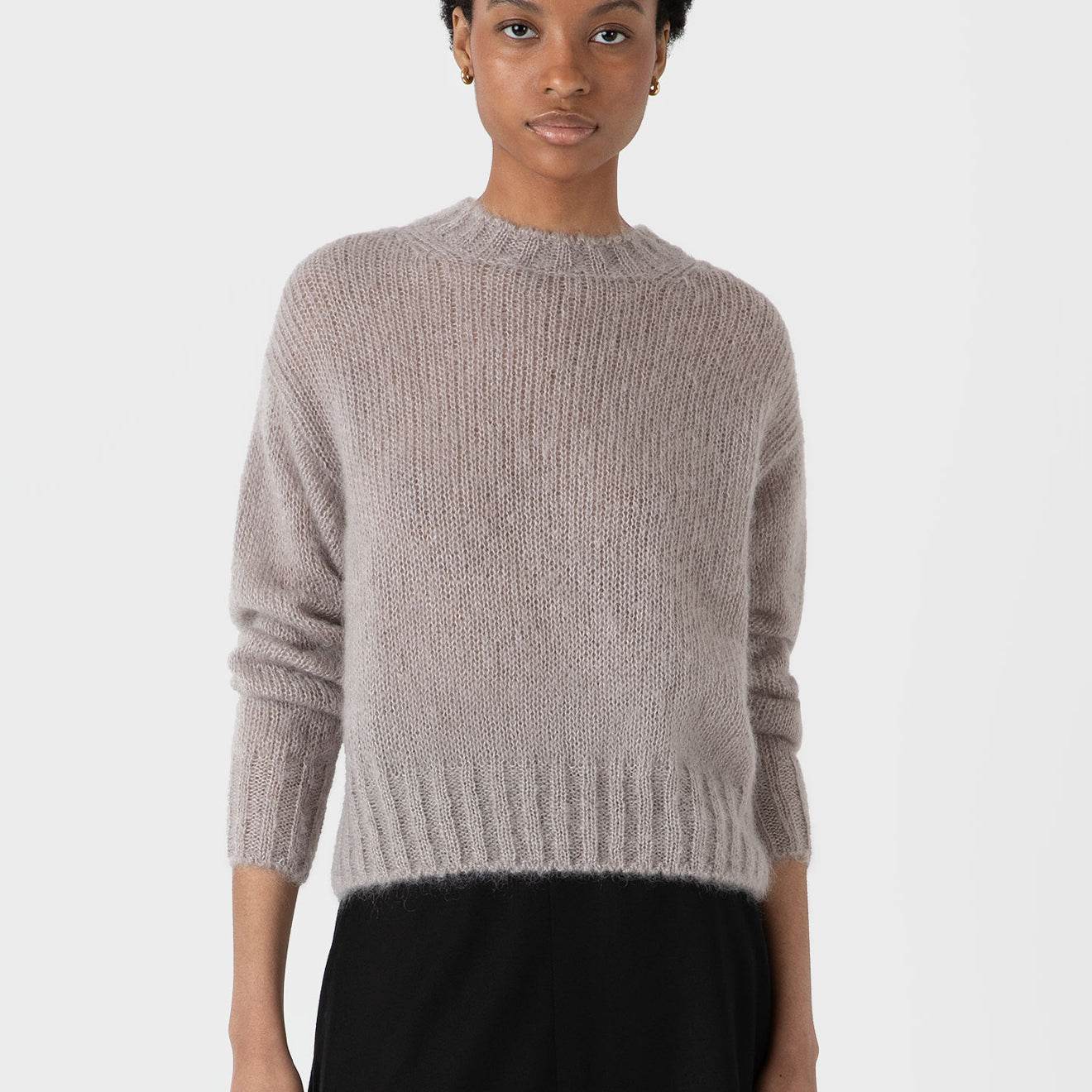 Sunspel Womens Mohair Jumper Sandstone - pam pam