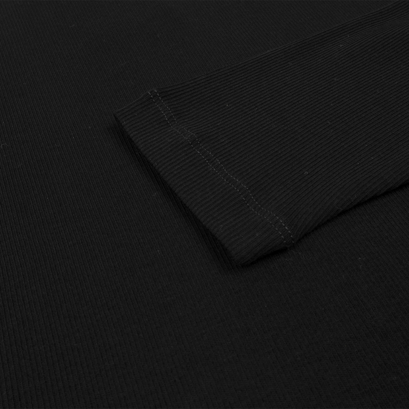 Sunspel Womens Rib L/S Roll Neck Black - pam pam