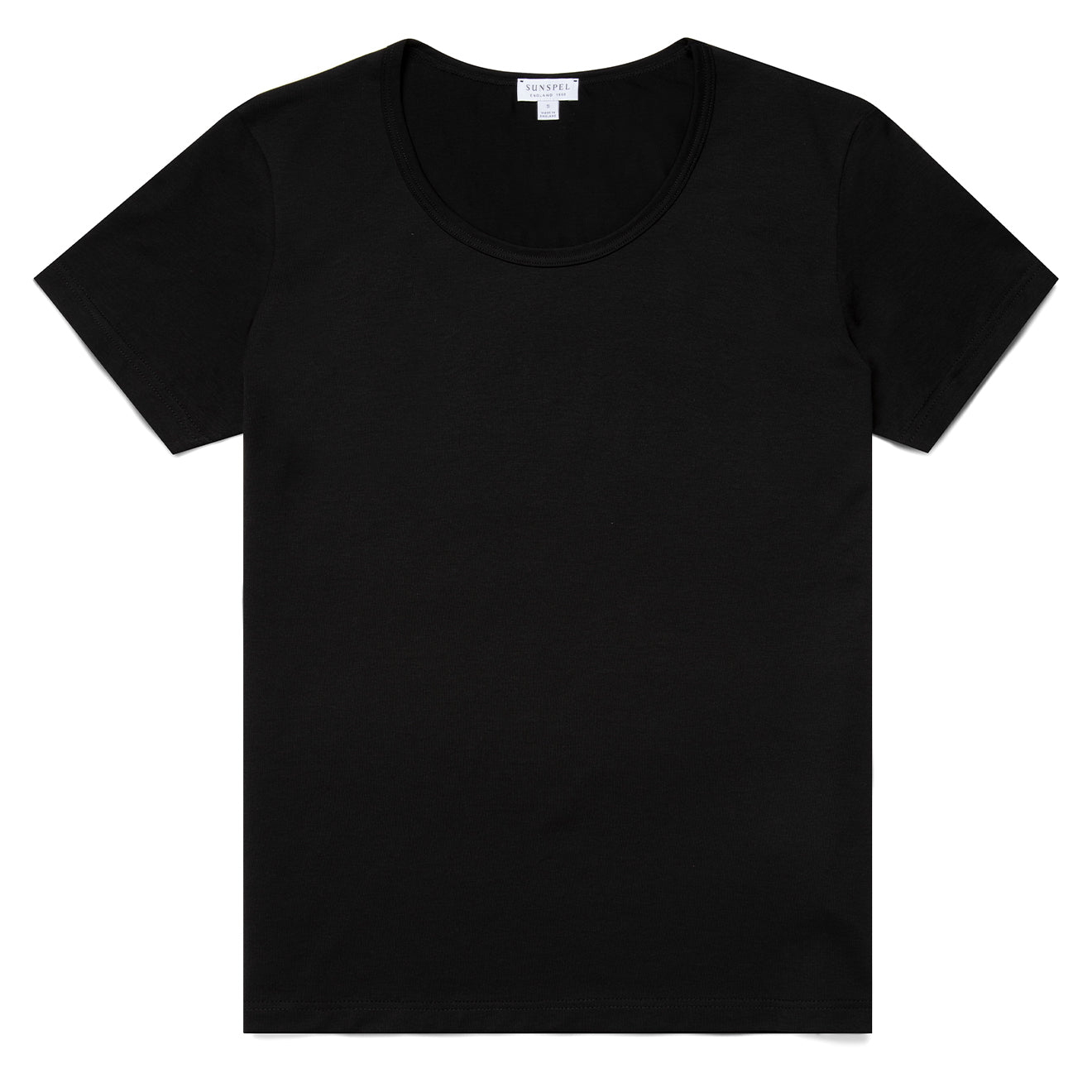 Sunspel Womens Scoop T-Shirt Black - pam pam