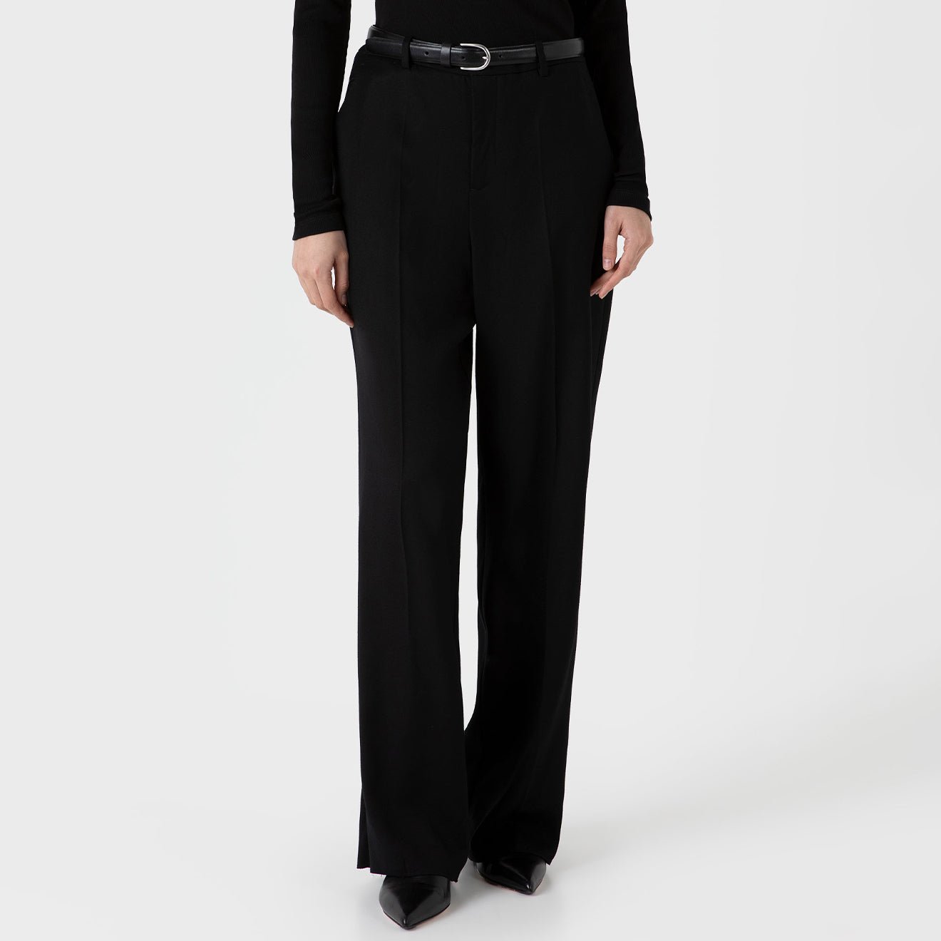 Sunspel Womens Tailored Trouser Black - pam pam