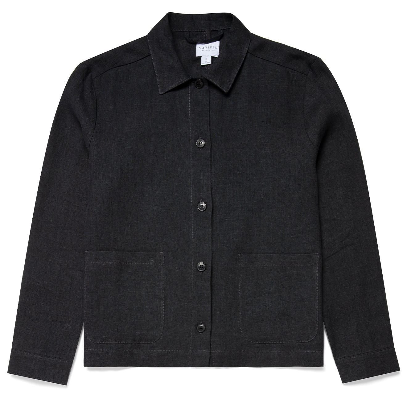 Sunspel Womens Twin Pocket Jacket Black - pam pam