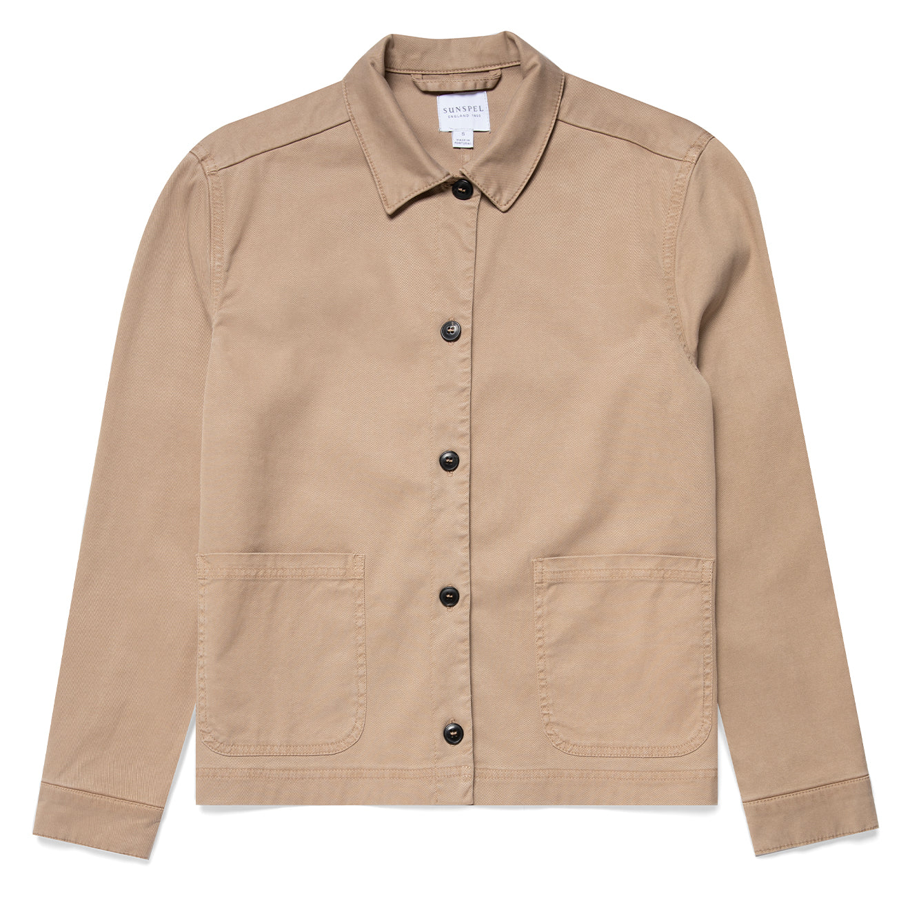 Sunspel Womens Twin Pocket Jacket Stone - pam pam