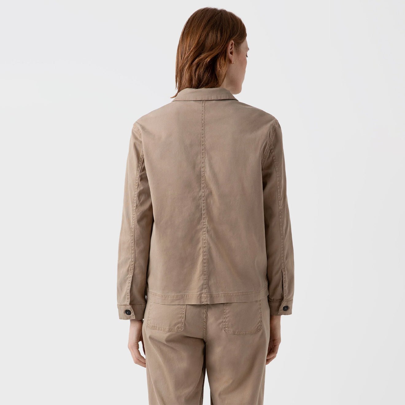 Sunspel Womens Twin Pocket Jacket Stone - pam pam