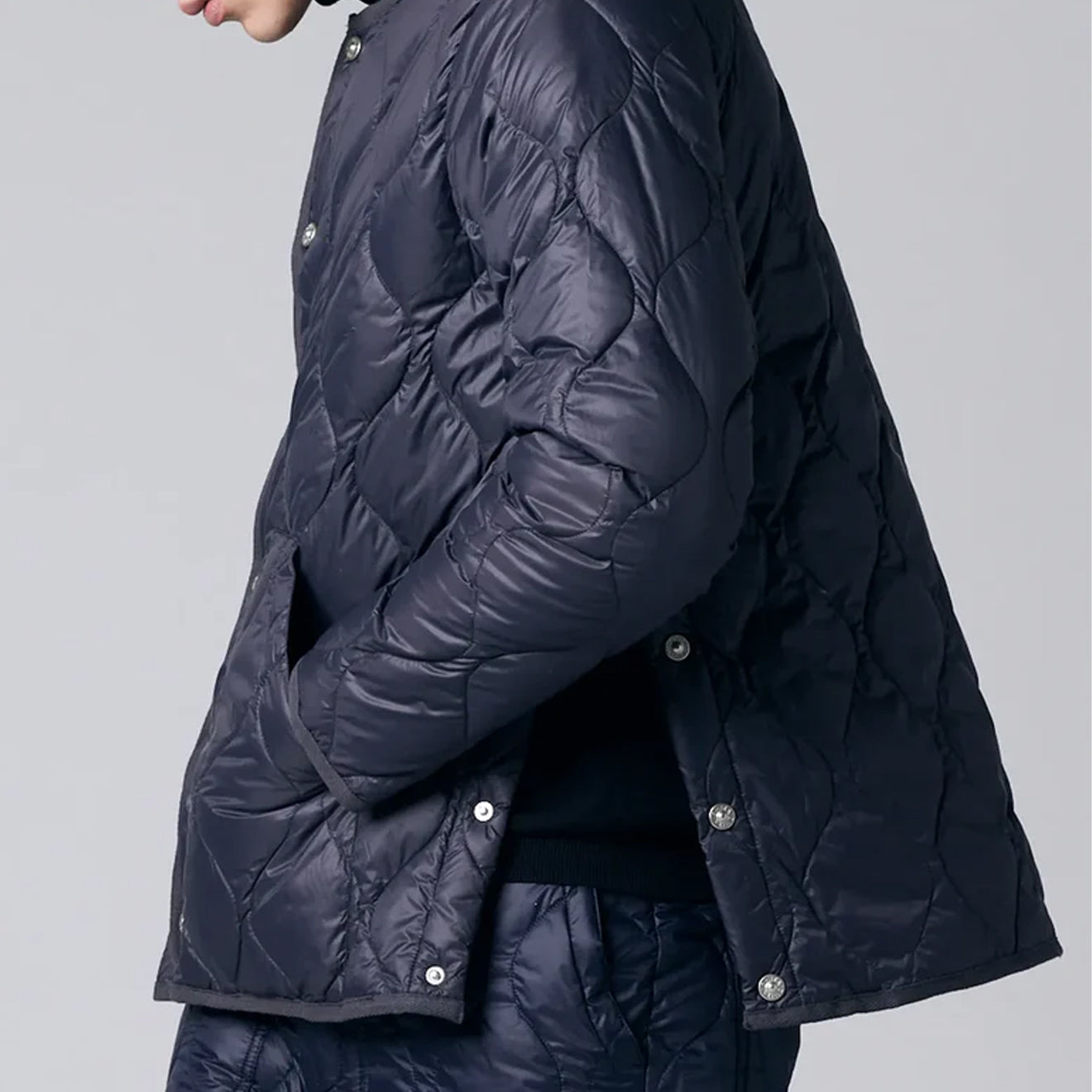 Taion Womens Military Crew Neck Down Jacket Soft Shell Dark Navy - pam pam