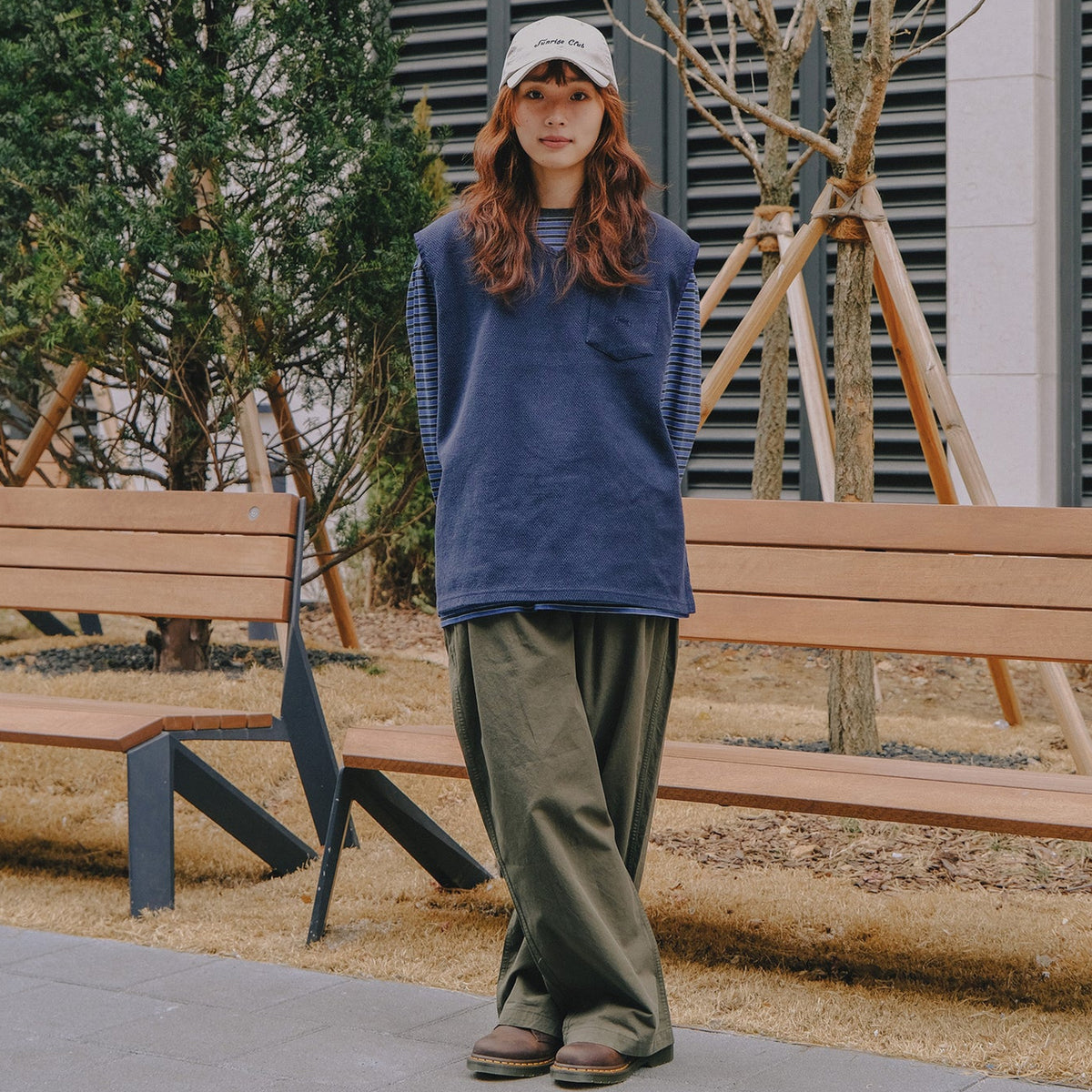 Kappy Two Tuck Wide Pants Brown