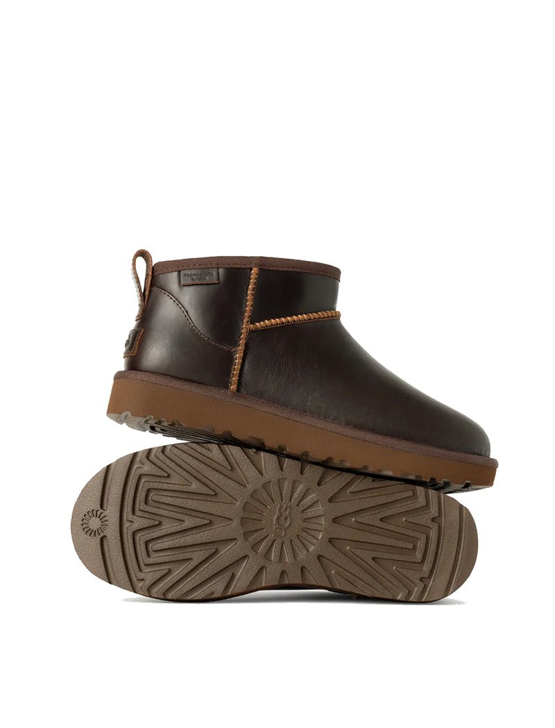 UGG Womens Classic Ultra Mini Leather Regen Boot Ironwood - pam pam