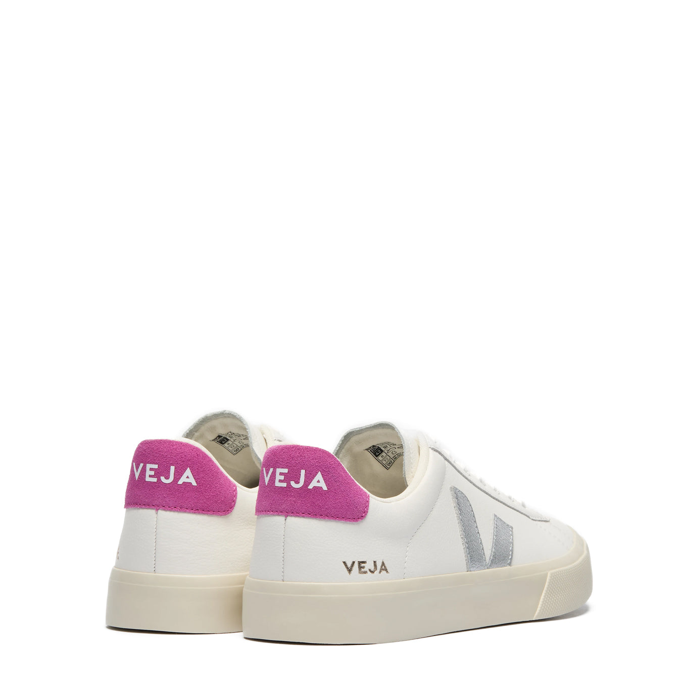 Veja Womens Campo Leather White Silver Ultraviolet - pam pam