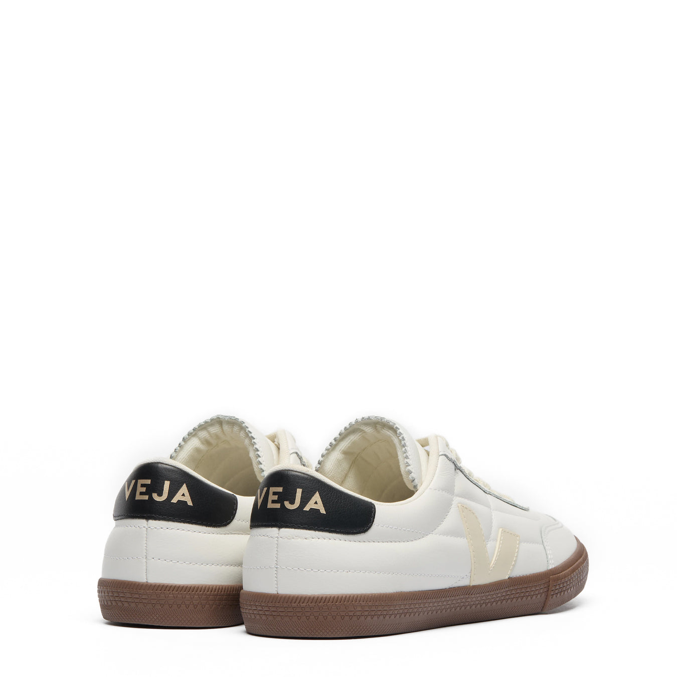 Veja Womens Panenka Leather White Black Bark - pam pam