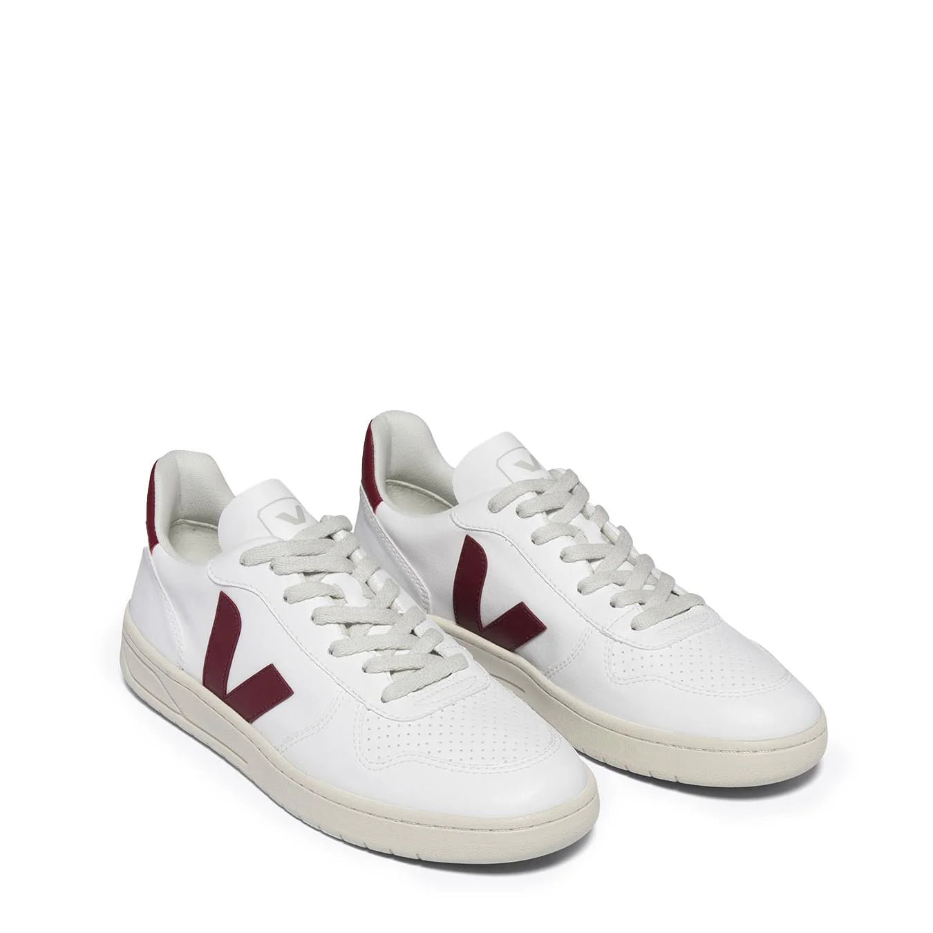 Veja Womens V-10 White Marsala - pam pam