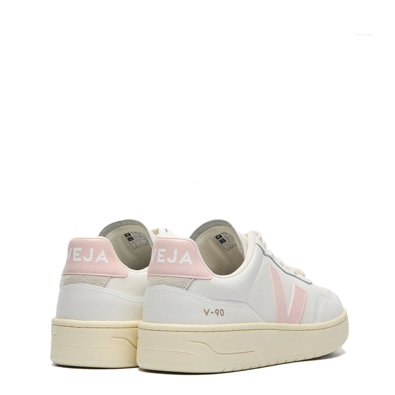 Veja Womens V-90 Leather White Petale - pam pam