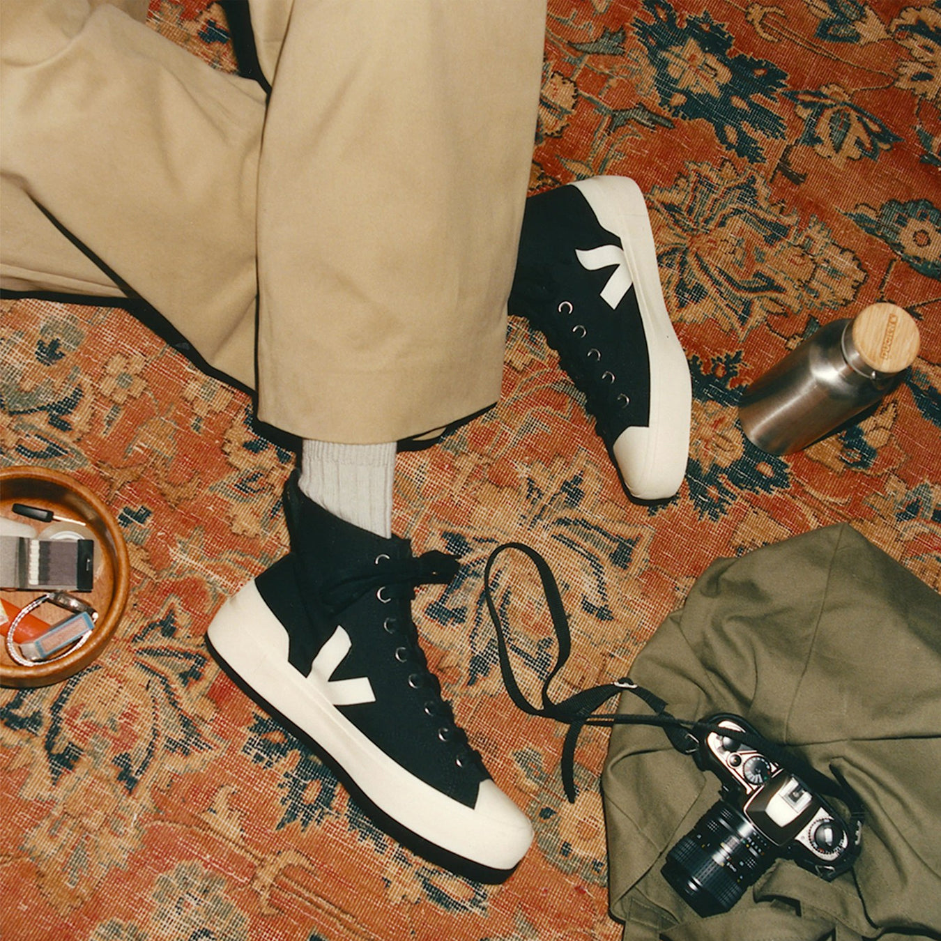 Veja Womens Wata II Canvas Black Pierre - pam pam