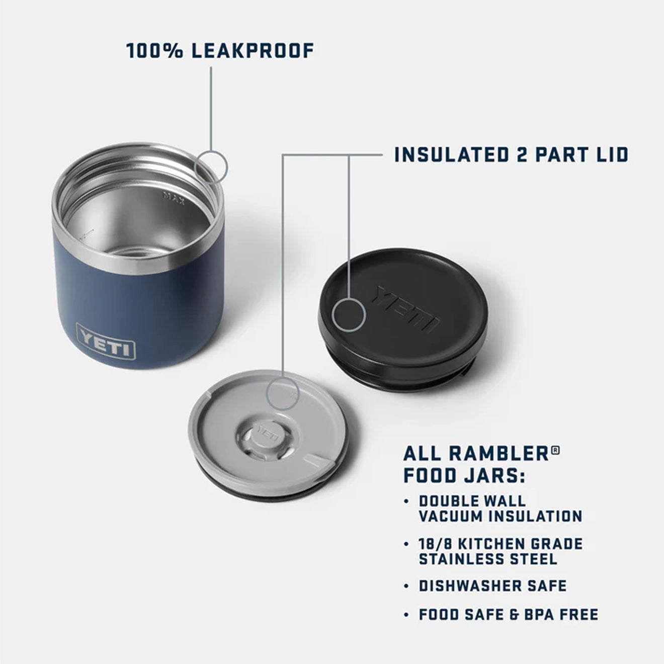 YETI Insulated Food Jar 8oz Stainless Steel - pam pam