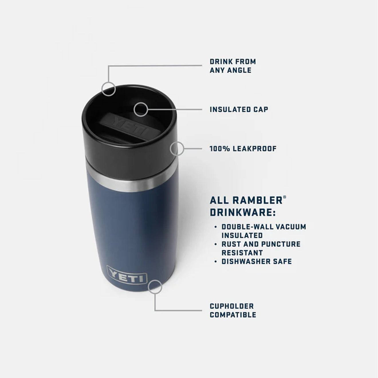 YETI Rambler 12oz Travel Bottle Navy - pam pam