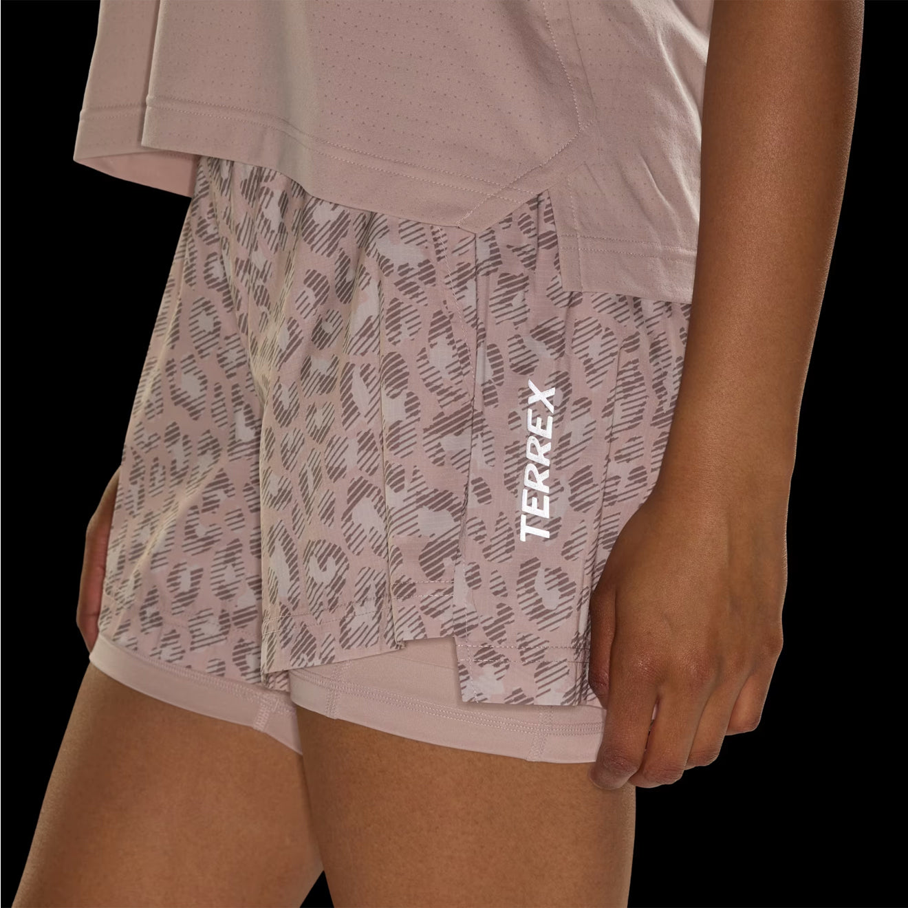 Adidas Terrex Womens WXPL 2 In 1 Shorts AOP Beige / Wonder Taupe / Trace Brown - pam pam