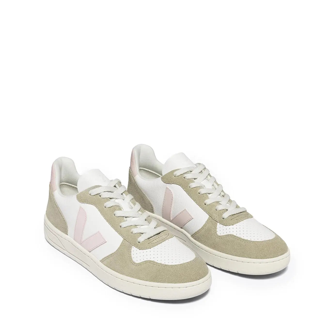 Veja Womens V-10 Chromefree Leather White Petale Sahara