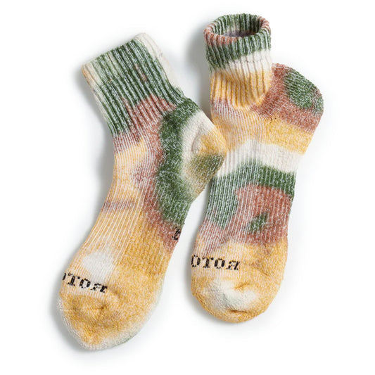 Rototo Tie-Dye Sock Green / Gold / Brown