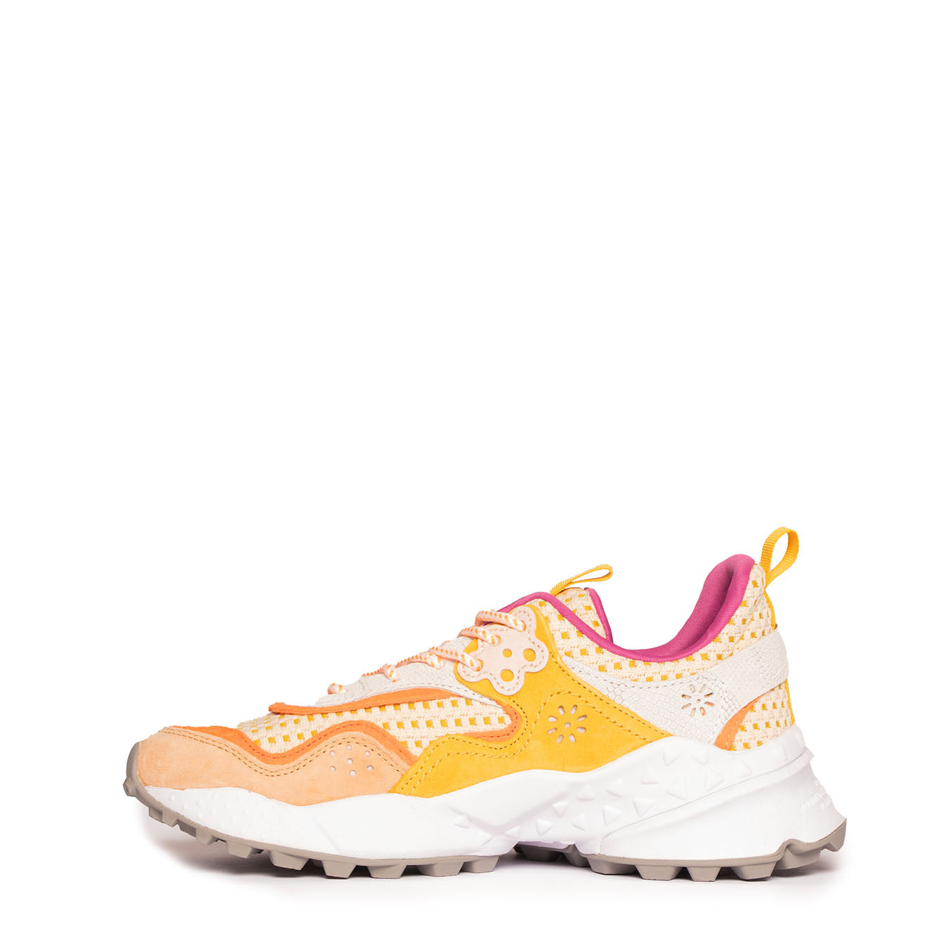 Flower Mountain Womens Koetsu Suede Checkered Beige / Ocra