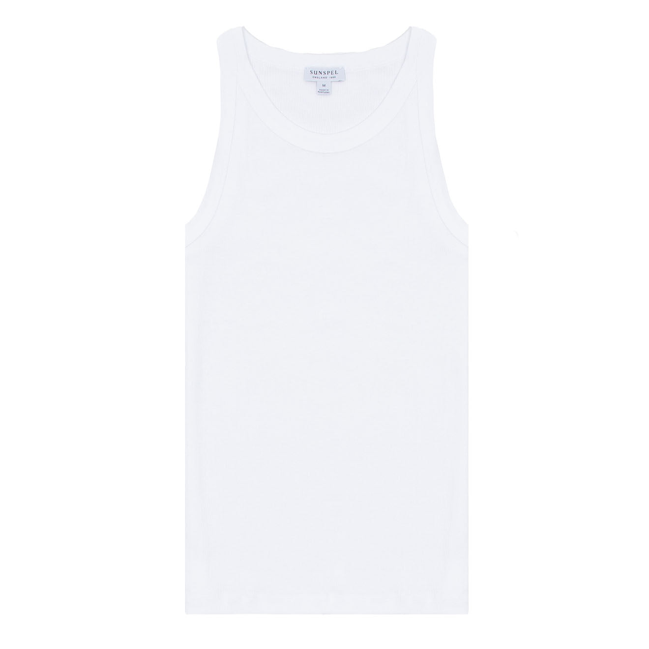 Sunspel Womens Ribbed Tank Top White