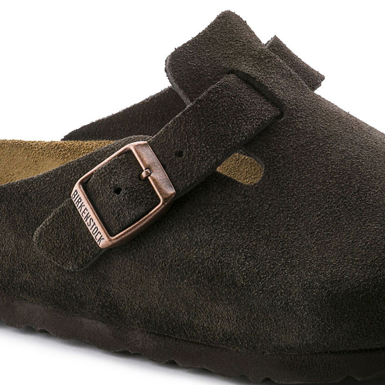 Birkenstock Womens Narrow Boston Suede Leather Mocca