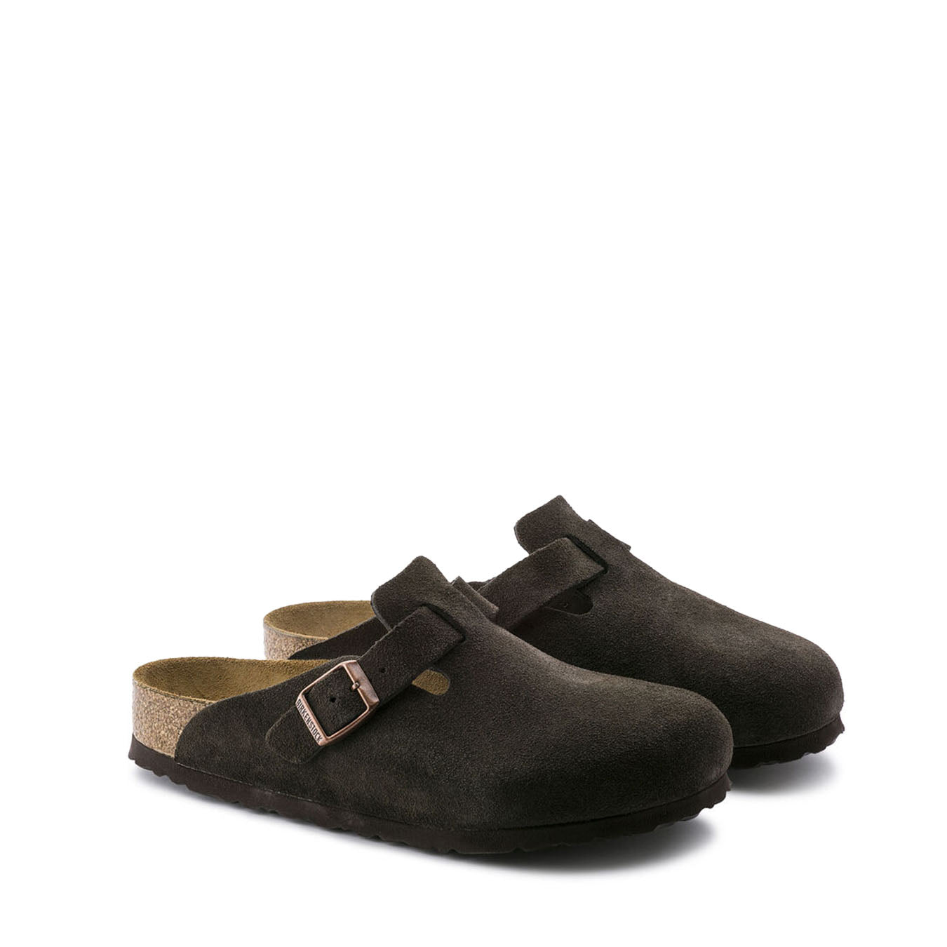 Birkenstock Womens Narrow Boston Suede Leather Mocca