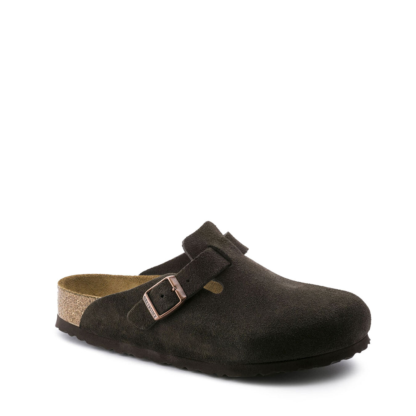 Birkenstock Womens Narrow Boston Suede Leather Mocca