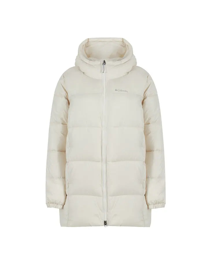 Columbia Womens Puffect Hooded Mid Puffer Jacket Chalk