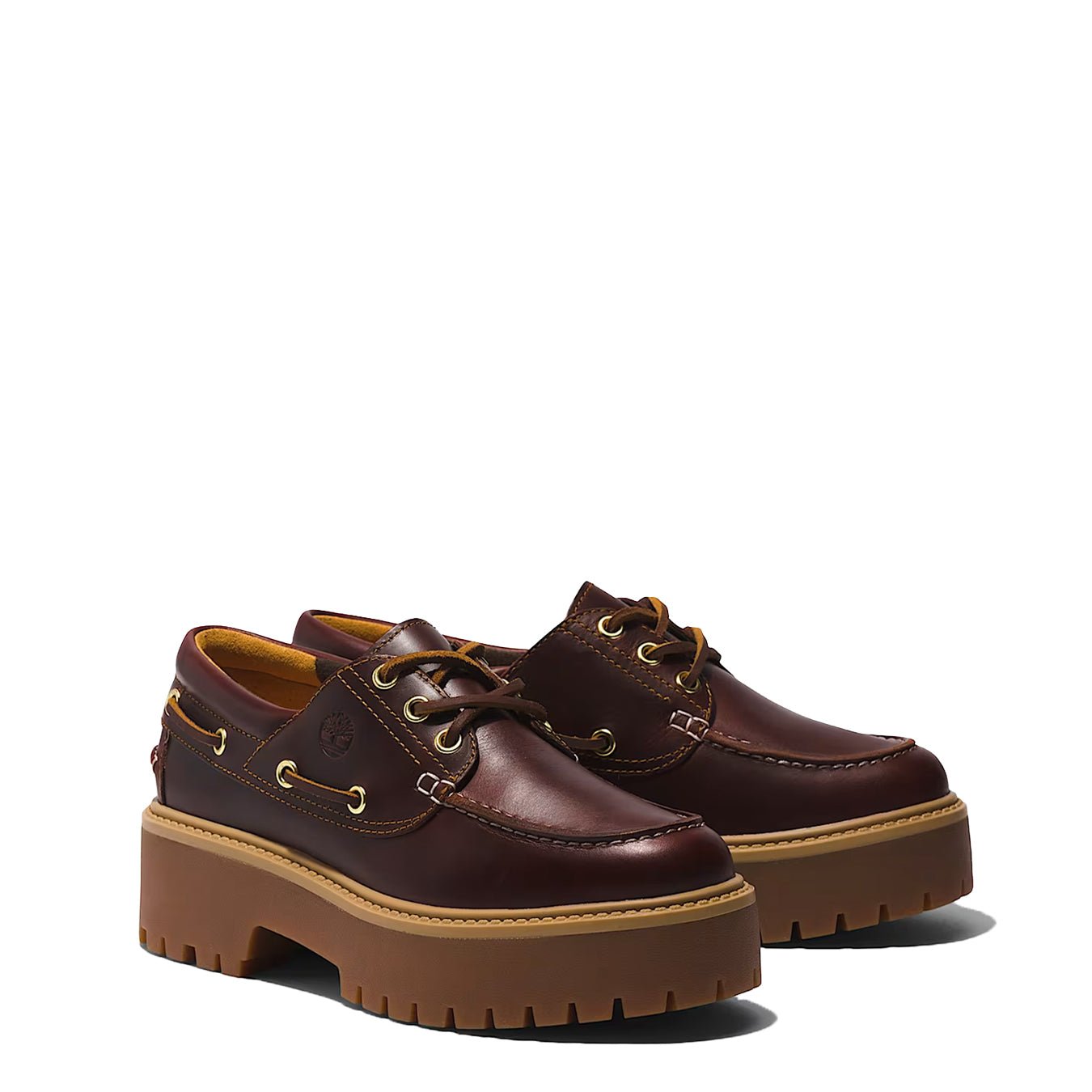 Timberland Womens Stone Street Platform Boat Shoe Rootbeer - pam pam 