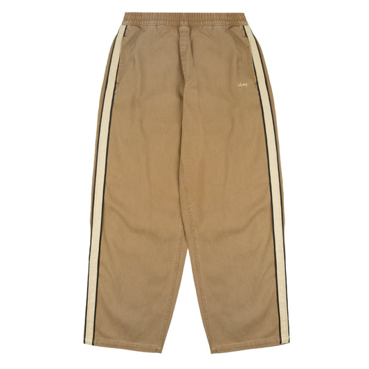 Obey Womens Astrid Side Stripe Pant Tan Faded Wash - pam pam