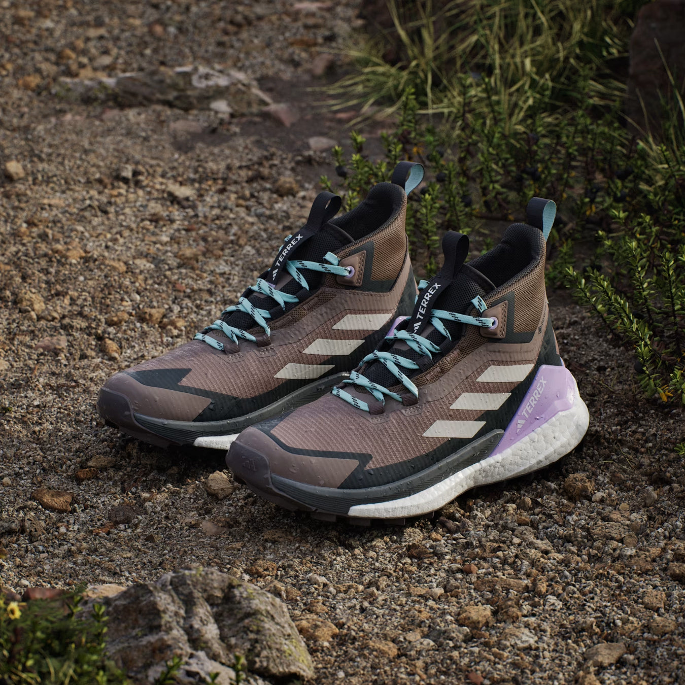 Adidas Terrex Womens Free Hiker 2.0 Gore-Tex Hiking Shoes Trace Brown / Beige / Carbon - pam pam 