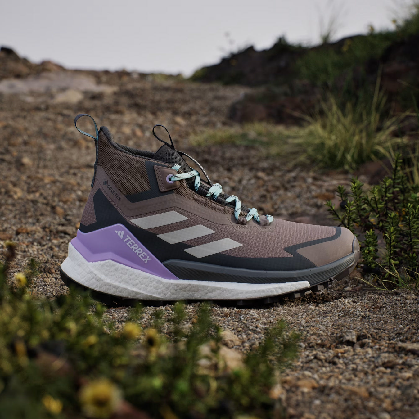 Adidas Terrex Womens Free Hiker 2.0 Gore-Tex Hiking Shoes Trace Brown / Beige / Carbon - pam pam 