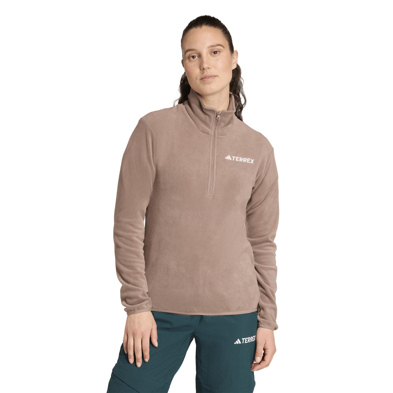 Adidas Terrex Womens MT Halfzip Fleece Trace Brown - pam pam 