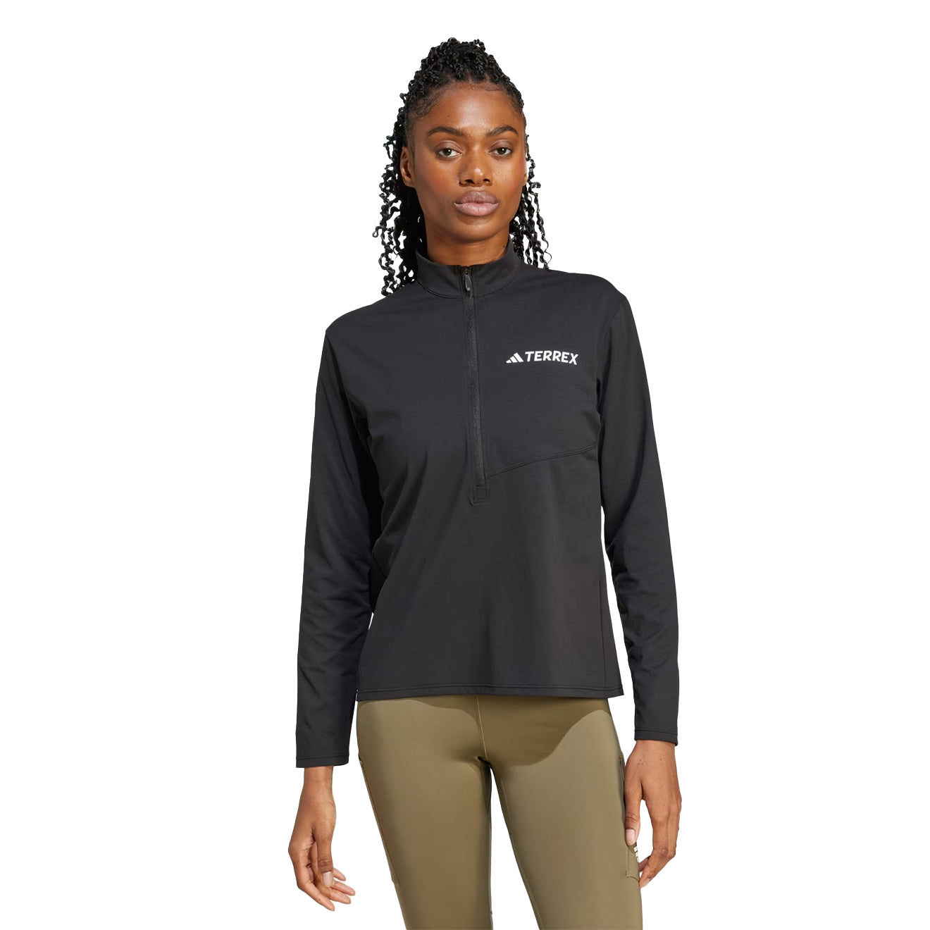Adidas Terrex Womens Multi Climacool 1/2 Zip Long Sleeve Long-Sleeve Top Black - pam pam 