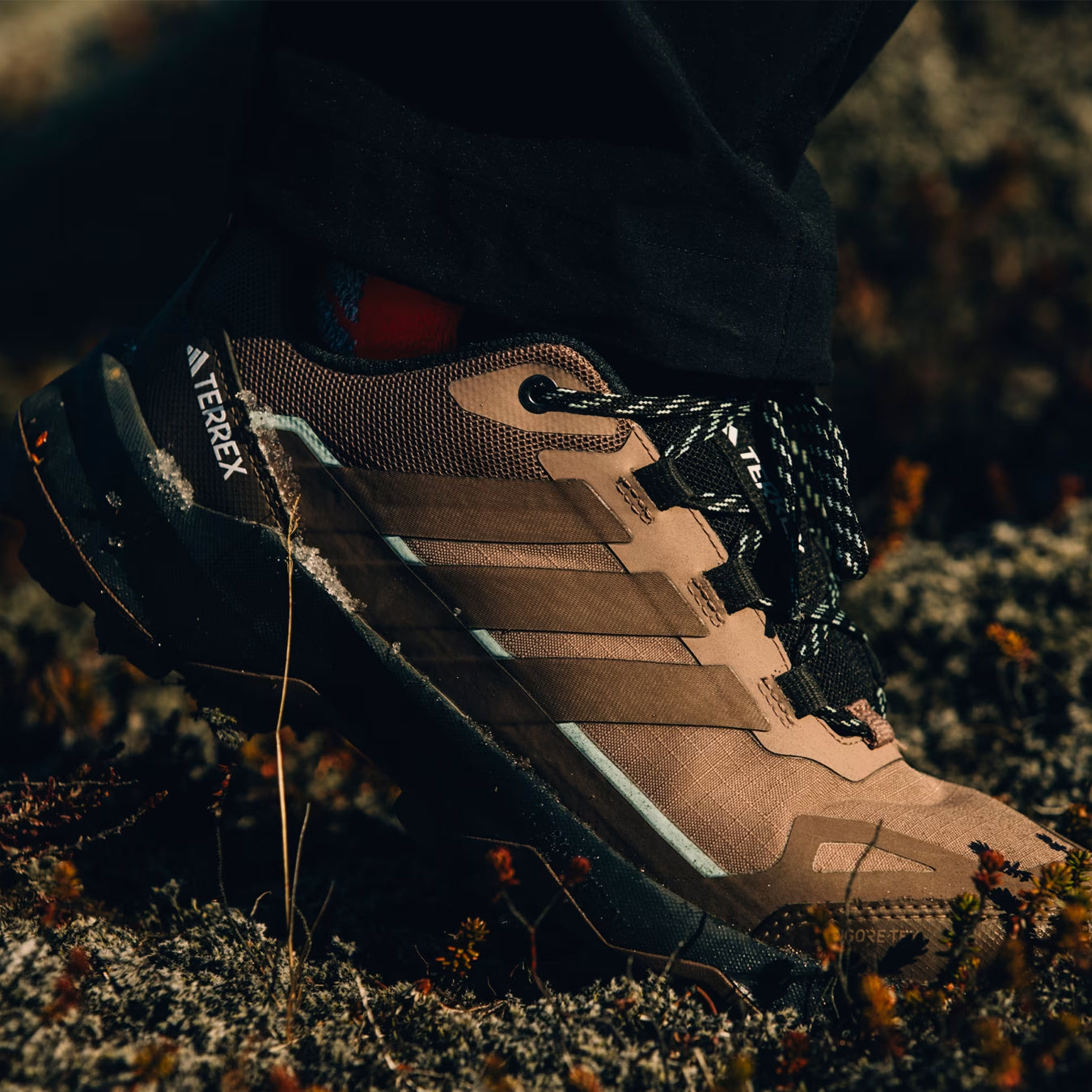 Adidas Terrex Womens Skychaser AX5 GoreTex Hiking Shoe Trace Brown / Earth Strata / Semi Impact Orange - pam pam 