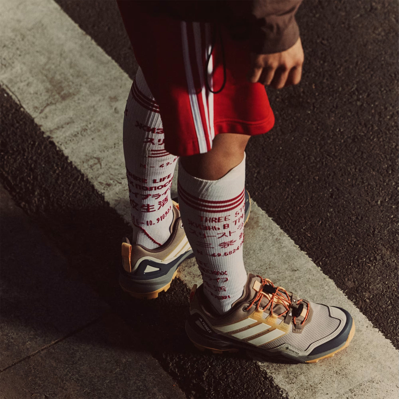 Adidas Terrex Womens Skychaser Gore-Tex Hiking Shoe Wonder Taupe / Off White / Ice Tangerine - pam pam 