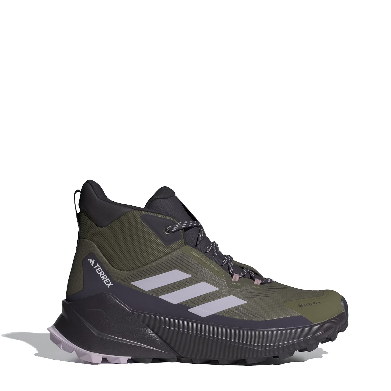 Adidas Terrex Womens Trailmaker 2.0 Mid Gore-Tex Hiking Shoes Olive Strata / Silver Dawn / Aurora Black