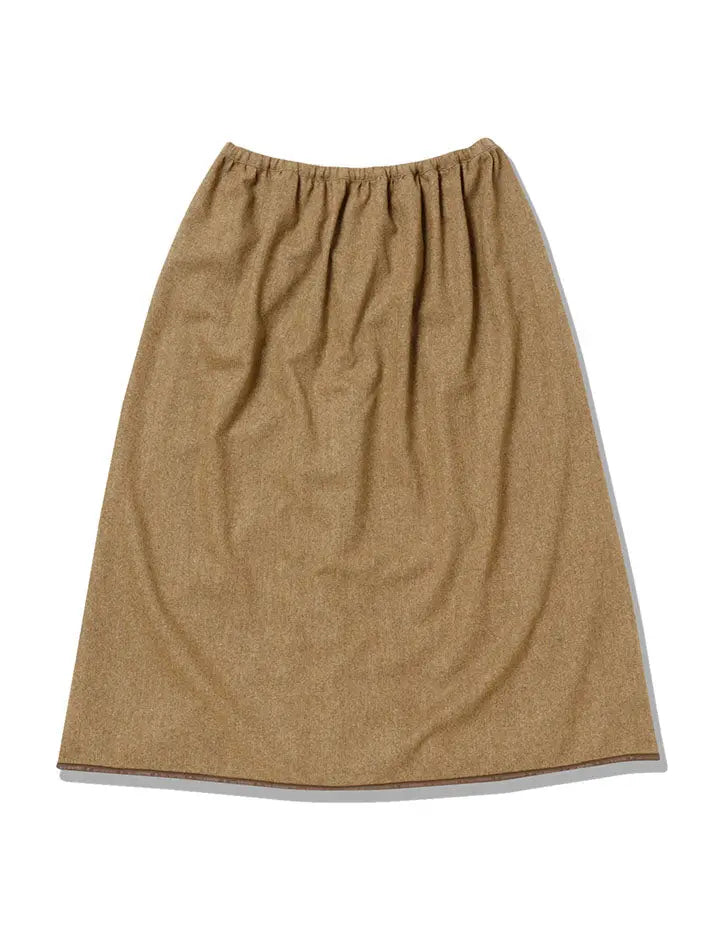 And Wander Womens Rewool Tweed Skirt Beige