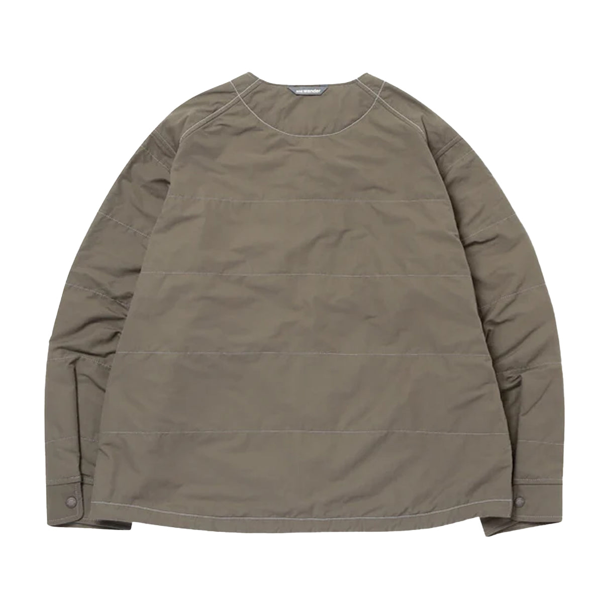 And Wander C/N Octa Collarless Shirt Jacket Light Khaki