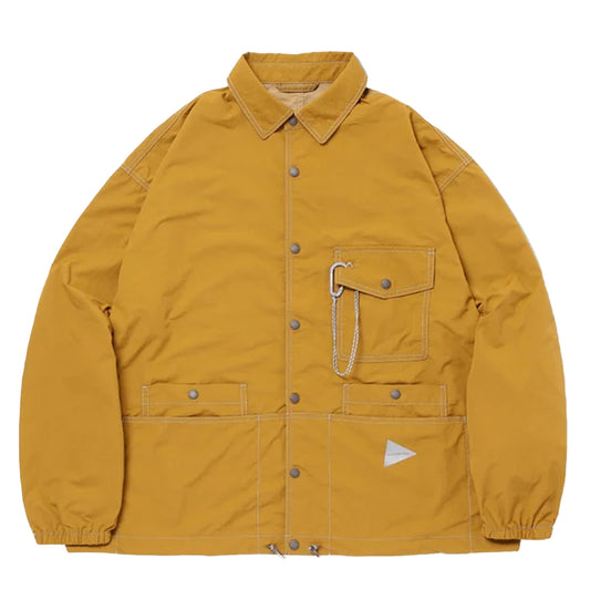 And Wander Crinkled Nylon Shirt Jacket Camel