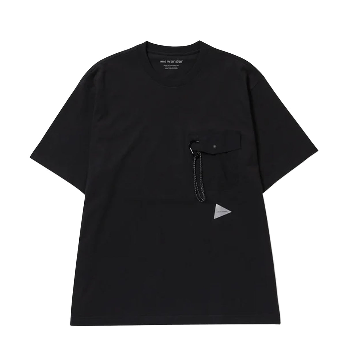 And Wander Heavy Cotton Pocket S/S T-Shirt Black
