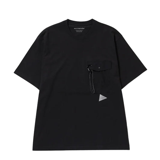 And Wander Heavy Cotton Pocket S/S T-Shirt Black