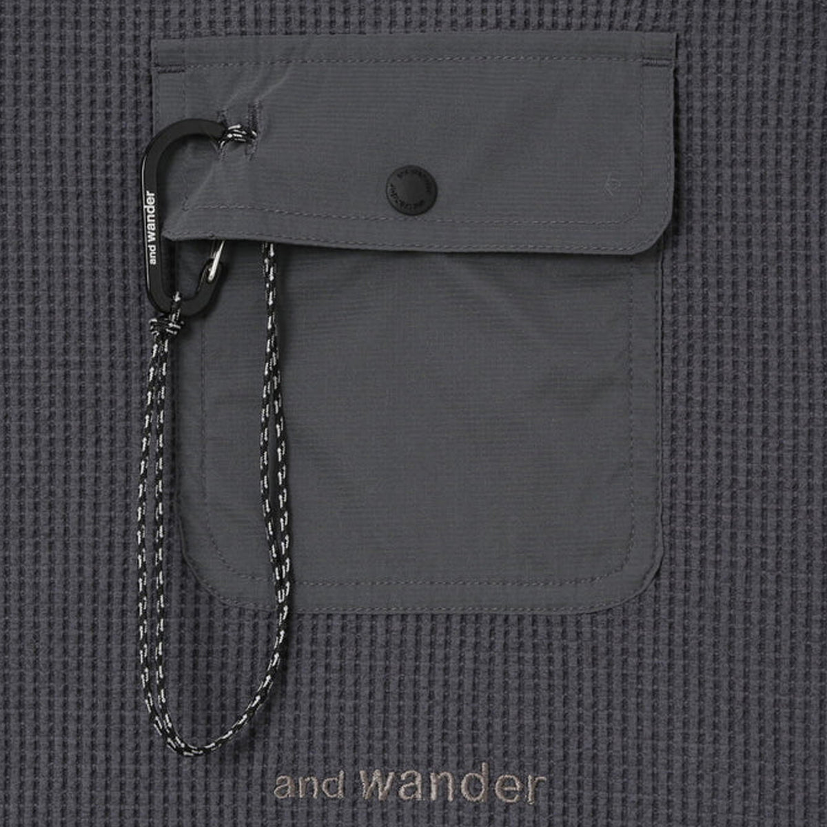 And Wander PE Waffle L/S T-Shirt Grey