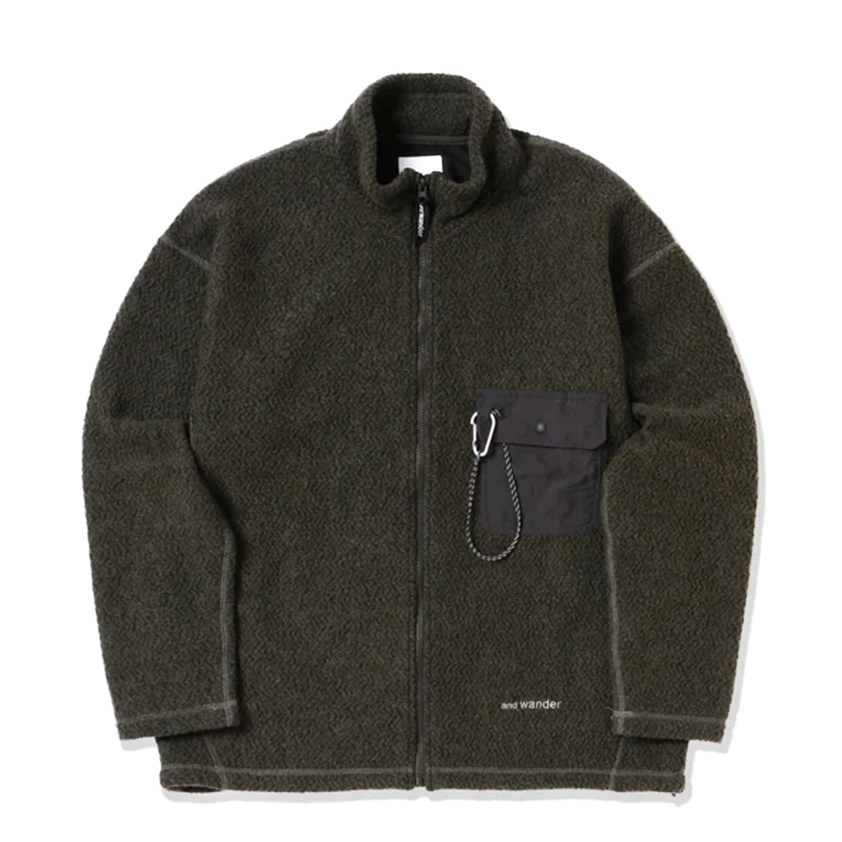 And Wander Re Wool JQ Stand Zip Khaki