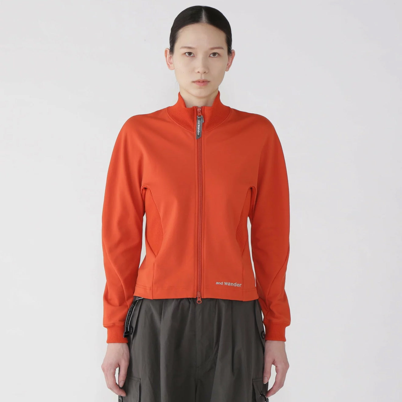 And Wander Womens Back Pile Zip Up Orange