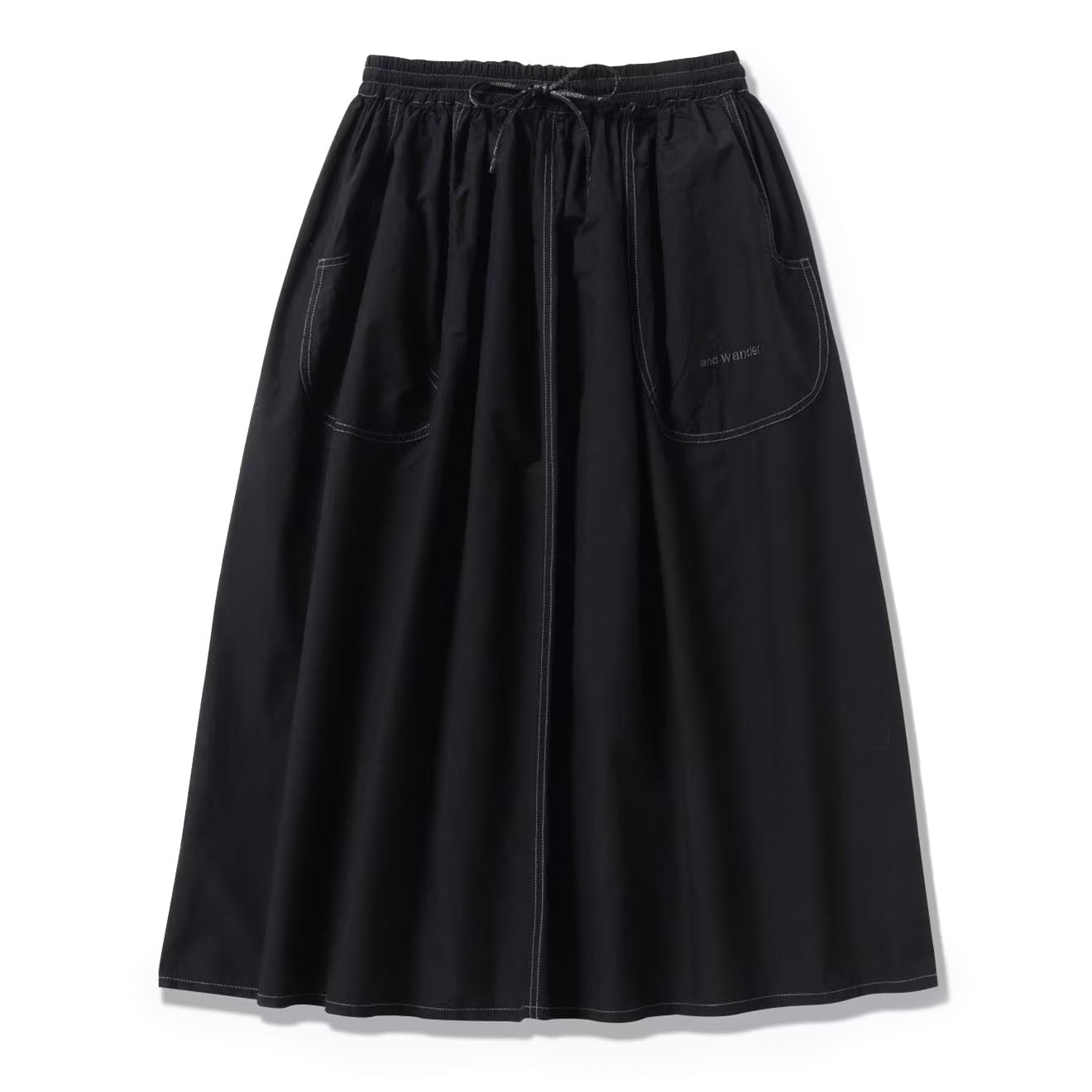 And Wander Womens C/N Rip Skirt Black