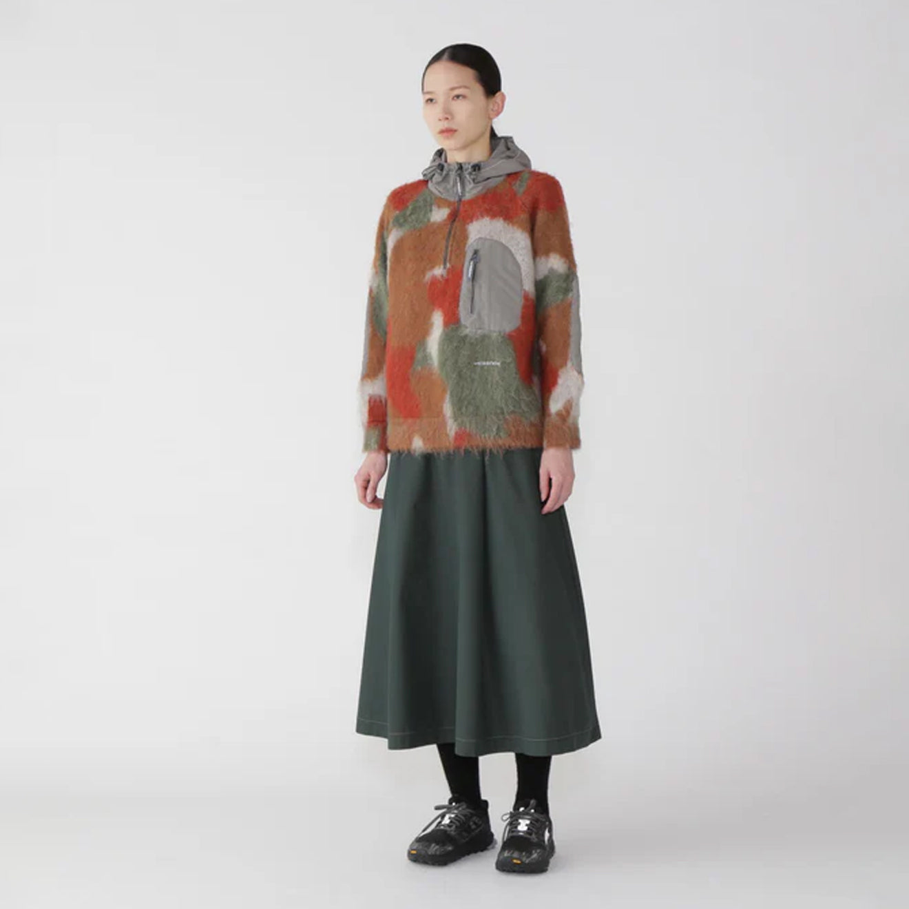 And Wander Womens High Count Cloth Skirt Green