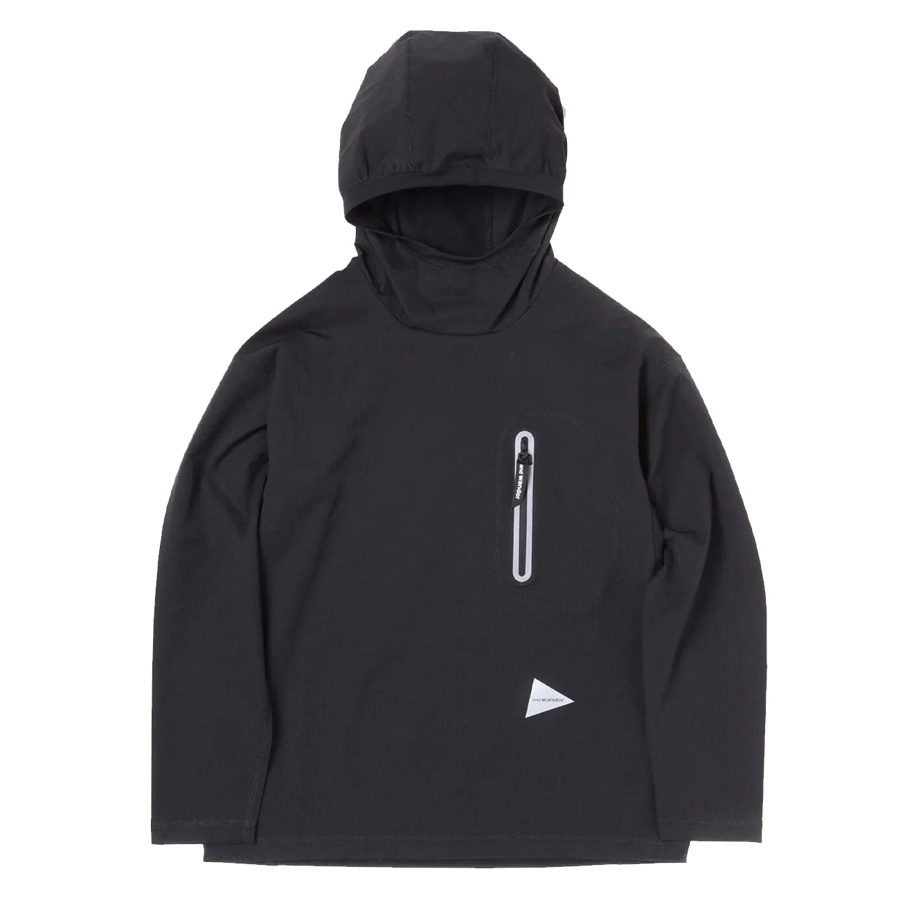 And Wander Womens Hybrid Warm Pocket Hoodie Black