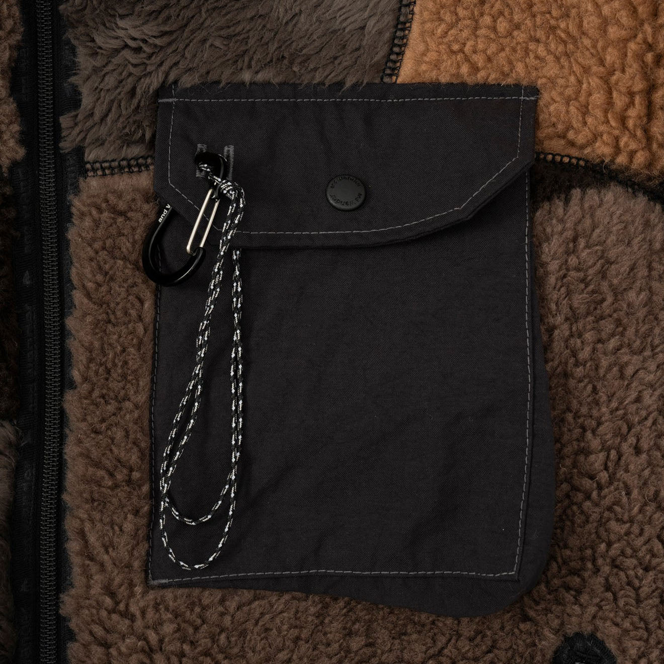 And Wander Womens Mix Boa Jacket Brown