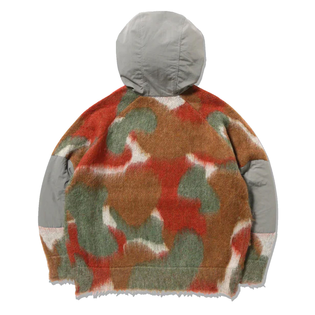 And Wander Womens Mix Color Shaggy Knit Hoodie Brown Mix