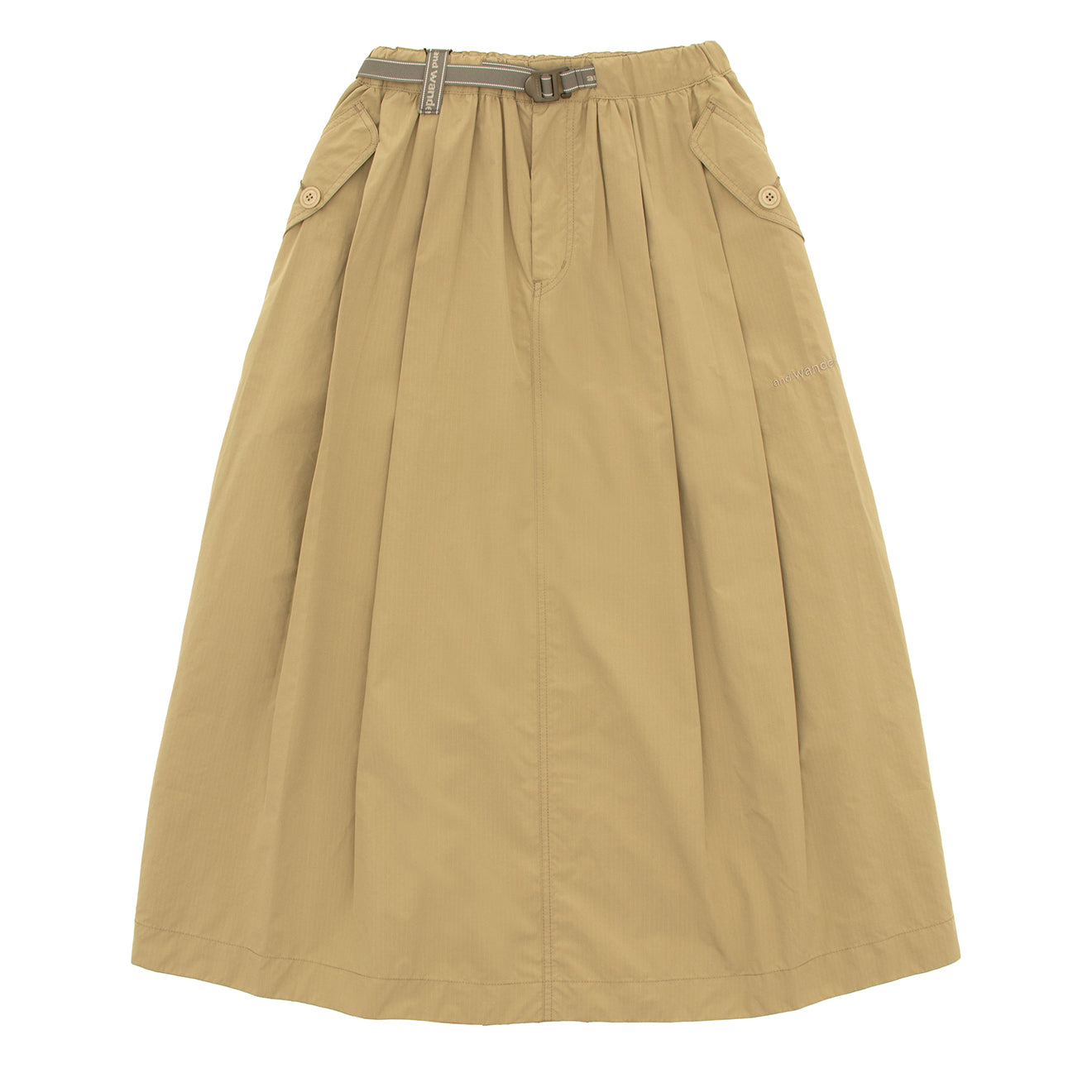 And Wander Womens Oversized Cargo Skirt Light Beige